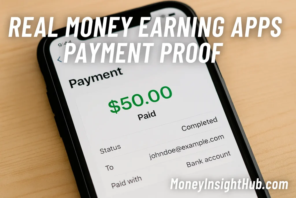 Real money earning apps payment proof