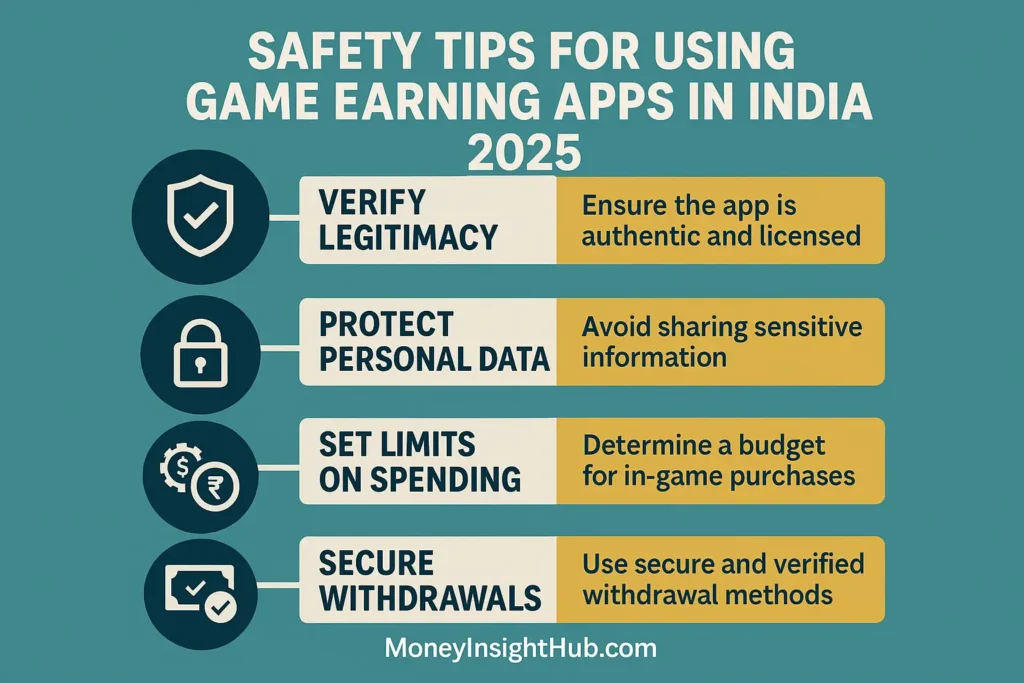 Safety Tips for Using Game Earning Apps in India 2025